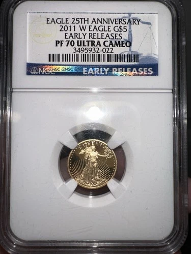 2011 W, American $5 Gold Eagle, NGC PF70 UC, Early Release, 25th Anniversary