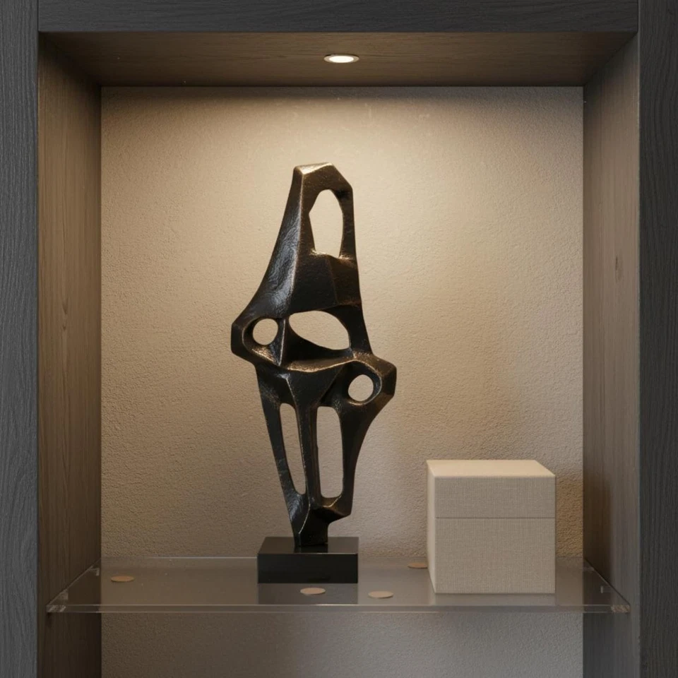 Sculpture D'art Abstraite Design Imperfect Beauty Statuette Abstraite En Métal - Photo 4/4