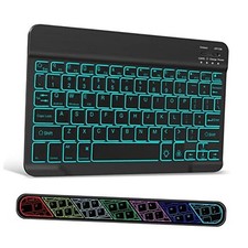 Ultra-Slim Wireless Bluetooth Keyboard - 7 Colors Backlit Universal Black