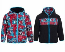 Marvel Boy's Reversable Quilted Fleece Hooded Jacket Coat Spider-Man NWT