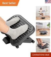 Versatile Desk Footrest with Adjustable Height & Massage Surface for Home Office