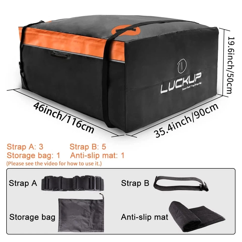 SMONTER 520L 100% Waterproof Durable Rooftop Cargo Carrier Bag Fits RRP £65 - Image 2 of 3