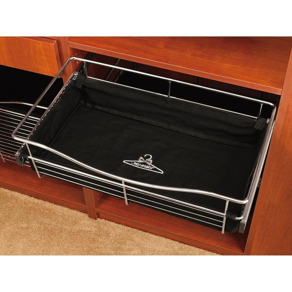 7 In. H X 18 In. W Black Steel 1-Drawer Wide Mesh Wire Basket - Image 2 of 4