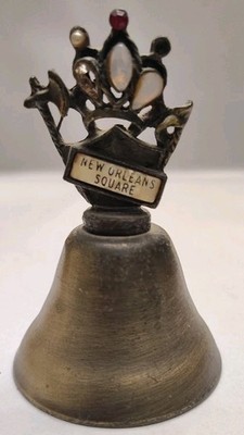 New Orleans Square Souvenir Mementos Brass Cow Bell Embellished Crown Axe Sword 