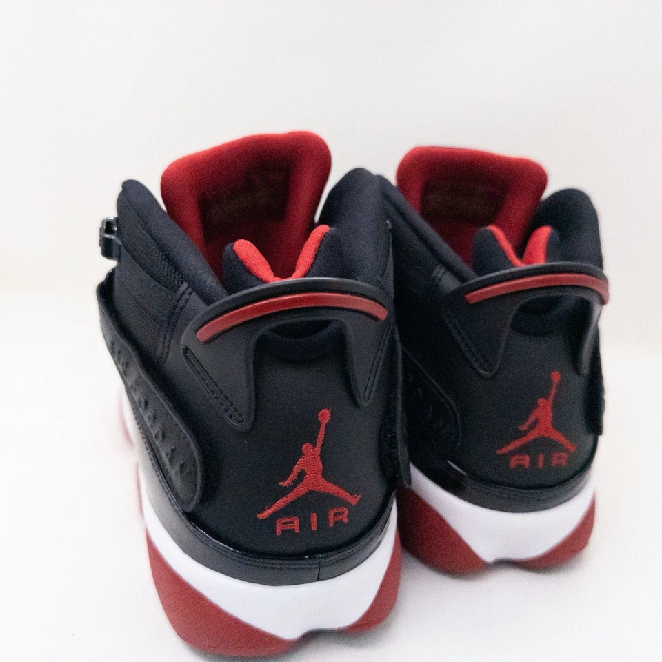 Nike Air Jordan 6 ANILLOS BRED Negro/Rojo 322992-062 Hombres Talla 10 ¡Sin Tapa de Caja! Foto 4 de 4