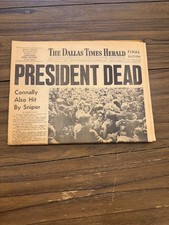 Original President Dead The Dallas Times Herald November 22 1963 Newspaper