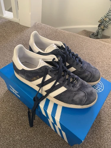 Adidas Gazelle blu navy scarpe da ginnastica uomo sneakers taglia UK 7 EUR 40 2 3