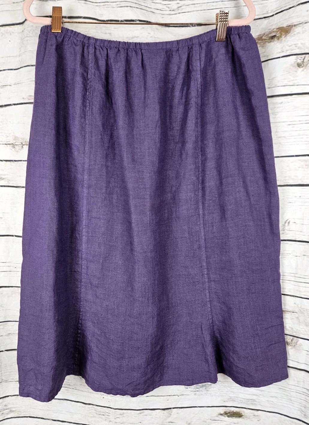 Habitat 100% Linen Purple Midi Skirt Large Lagenlook Minimalist Womens Pull On
Opens in a new window