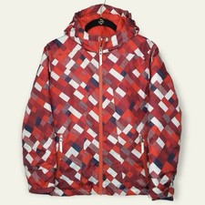 Lands End Squall Parka Kids Size Medium 10-12 Red Gray Waterproof Grow-A-Longs