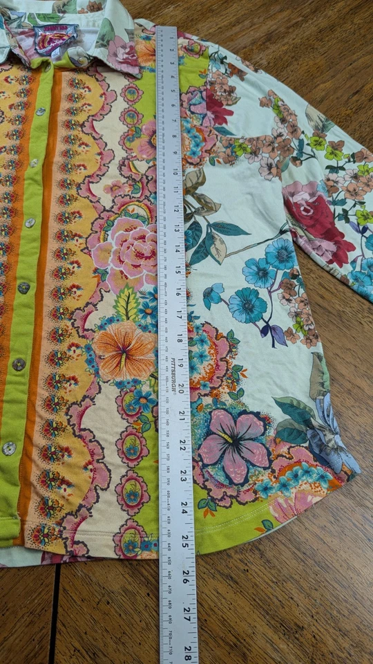 Camisa Johnny Was The Janie Favorite Botón Frontal Patrón Rossey Talla XL Foto 3 de 4