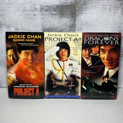 VHS Lot of 3 Jackie Chan Action Movies - Dragons Forever-Project A-Project A 2