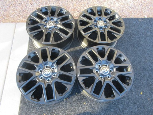 (4) 2022 to 2025 Toyota Tundra Sequoia oem factory 20" black wheels rims