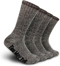 Mens Merino Wool Hiking Cushion Socks Thermal Warm Crew Winter Boot Socks Pack 