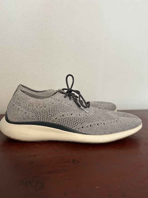Cole Haan Grand Troy Knit Oxford Shoe Size 9.5 Cool Gray Worn 2x’s