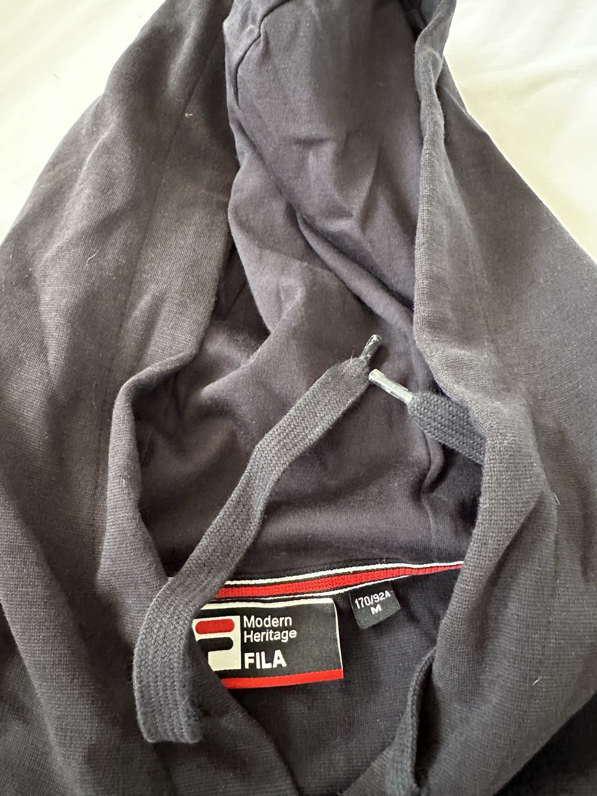 Felpa con cappuccio Fila Modern Heritage media blu navy rosso bianco retrò anni 80 casual vintage