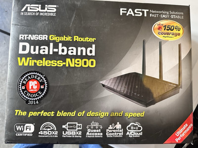 ASUS RT-N66R Wireless-N900 Dual Band Gigabit Wireless N Router New