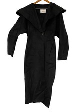 Zara Womens Coat Medium Black Wool Long Jacket Shawl Collar 3692950 Nwot