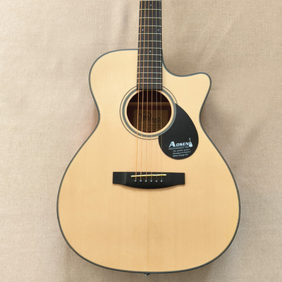 39'' Cutaway Acoustic Guitar Spruce layer Wood Top Hollow Natural Gigbag Bone Nut