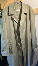 Vintage Brooks Brothers Khaki Button Trench Coat Quiet Luxury Mens 42L USA Made