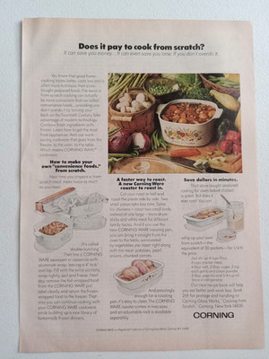 1976 Print Ad Corning Ware Cookware Cooking From Scratch Chicken Coating Recipe