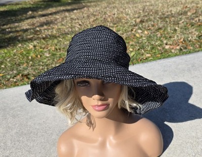 Wallaroo Hat Company Scrunchie Navy Polka Dot Packable Wide Brim Sun Hat Womens Scrunchie by Wallaroo Hat Company — SetarTrading Hats main image 2