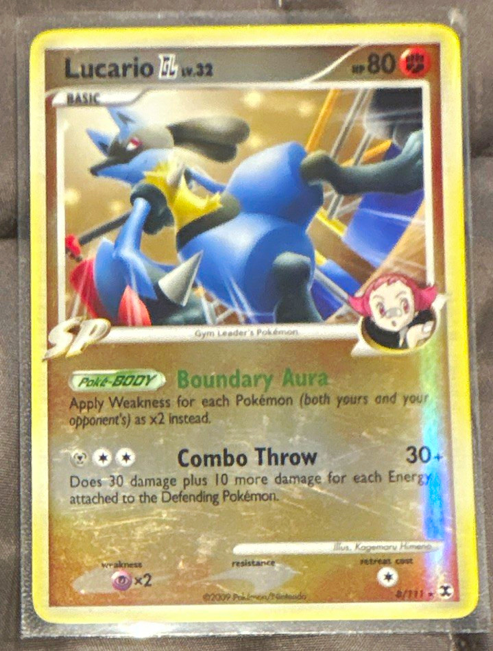 The Pokémon Company Lucario GL 8/111 Rising Rivals SP Holo Rare 80 HP English