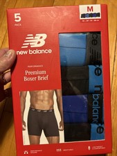 New Balance Men's 5 Pack MEDIUMPerformance -Premium Boxer 5" Briefs Performance