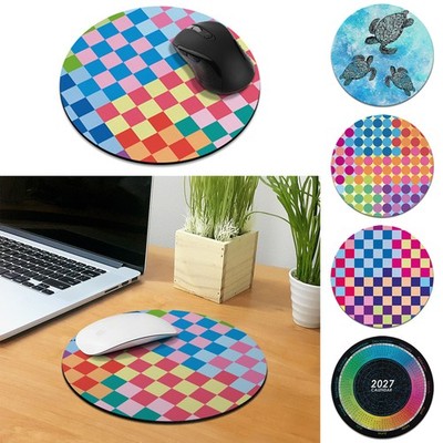 Round Mouse Pad Desk Mat Non-Slip Mousepad Smooth Surface for PC Laptop Gaming