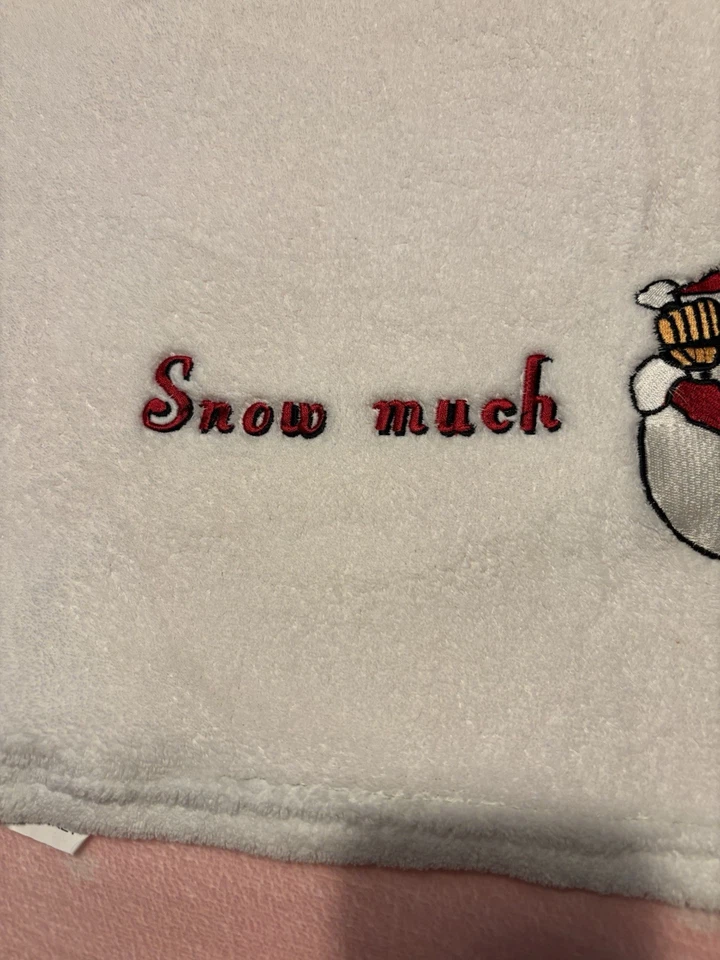 Nieve ¡Bebé muy divertido!  Manta bebé muñeco de nieve blanco rojo Navidad polar en muy buena condición 30 X 40 Foto 3 de 4