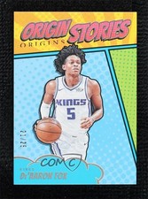 2024-25 Panini Origins Origin Stories Turquoise 21/25 De'Aaron Fox #2 1p7c