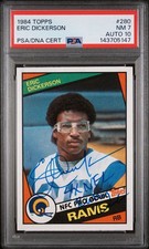 1984 Topps - Eric Dickerson #280 Signed Psa 7 Auto 10