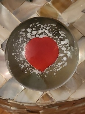 Vtg Jaroslav Svoboda Karlov Czech Art Glass Paperweight Original Sticker Large 