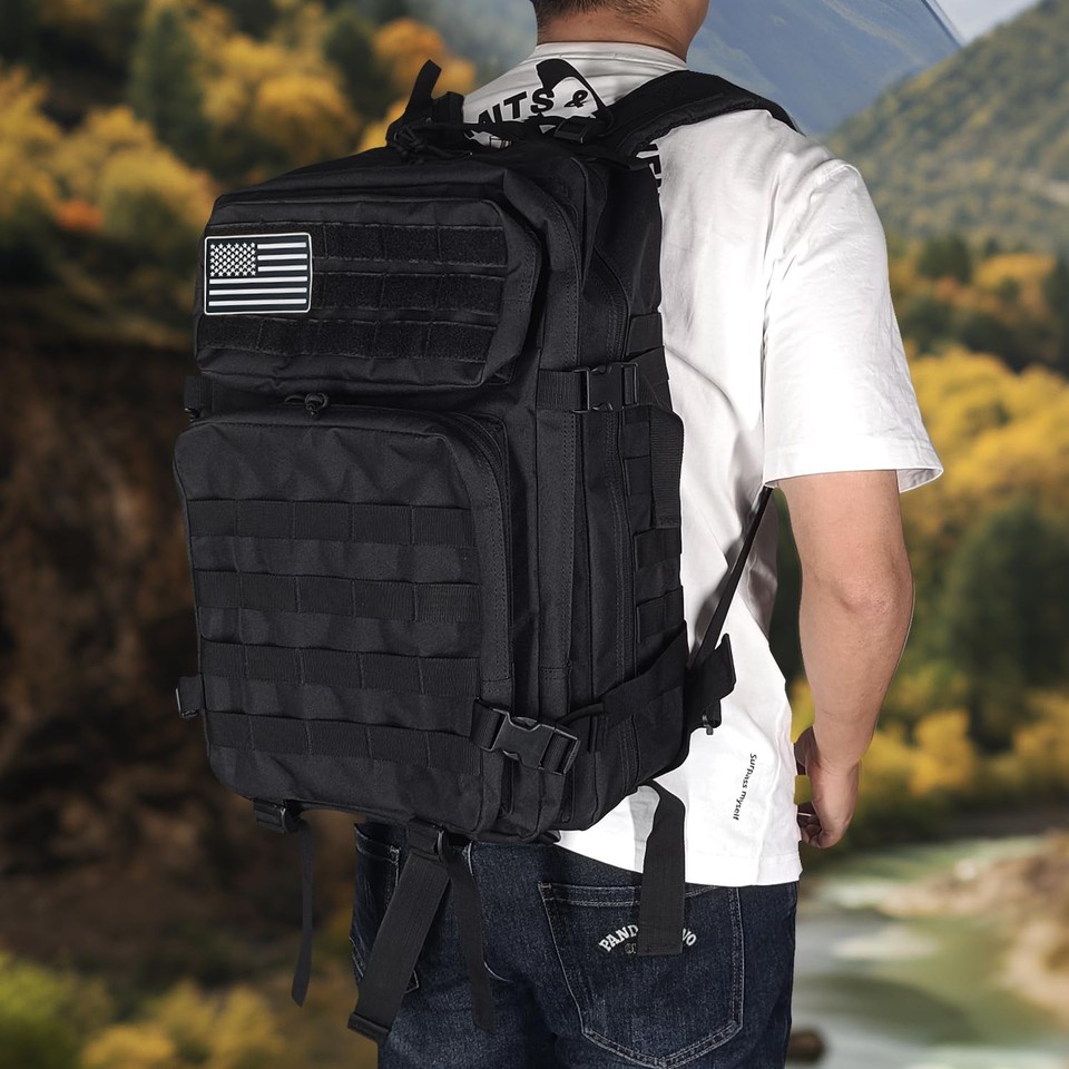 Oreunik Military Backpack 45L Waterproof Tactical Molle L, Black | eBay UK