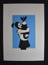 BANSKY STENCIL , Bomb Love, Limited Art Print, signed, 18/150, 2003, 27.5" x 20"