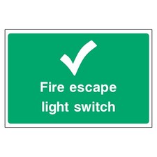 Fire Escape Light Switch Sign or Sticker | EMER0096