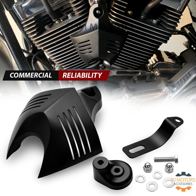 Black Aluminum Twin Horn Cover for Harley Street Road Glide Stock