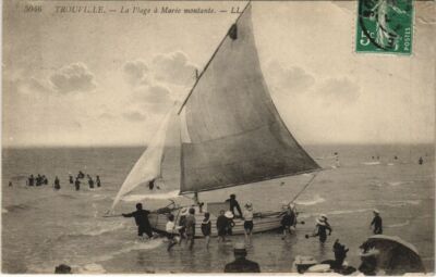 CPA Trouville - La Plage a Maree Montante - Segelboot SCHIFFE (1203141)