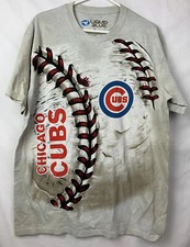 Chicago Cubs T Shirt Team Logo Large MLB Baseball Liquid Blue
