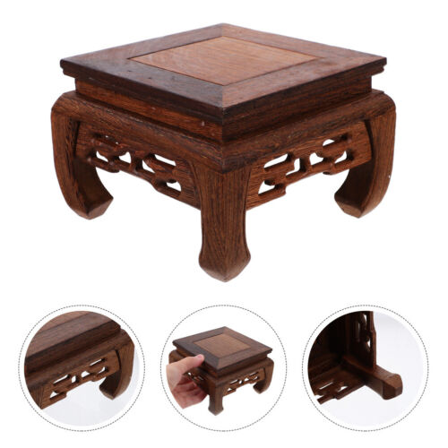 Square Wooden Display Stand Potted Plant Riser Fish Bowl Holder Gift