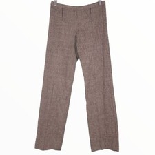 Valentino Vintage Wool Tweed Pants Side Zip Brown Women s Size 8