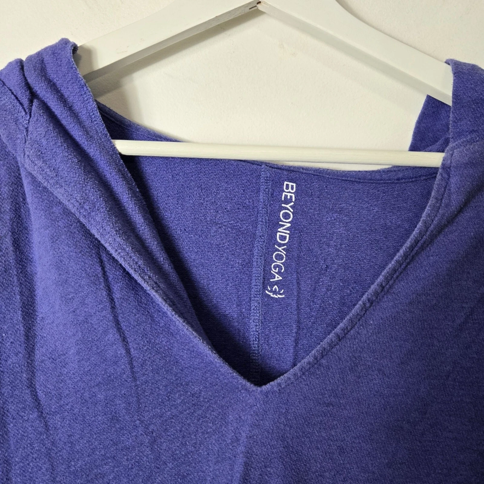 beyond-yoga pima cotton blend v-neck pullover hoodie