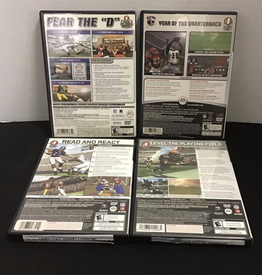 PS2 EA Sports Madden NFL 05,06,08 & 09 Playstation 2. (4 Games) Used. - Image 2 of 4