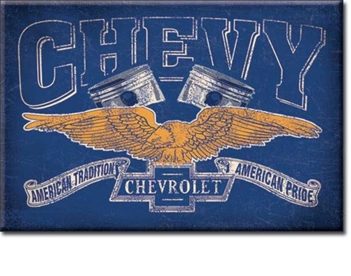 Chevrolet - American Tradition -  USA Retro Chevy Power Magnet Schild - Bild 1 von 1
