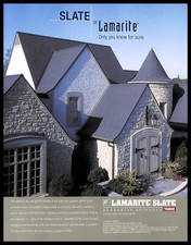 2007 Lamarite Slate Composite Shingles Vintage PRINT AD Roofing Solutions