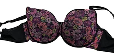 Curvy Couture Women's Bra Size 42H, Wired, Retro Roses Design, Elegant Lingerie