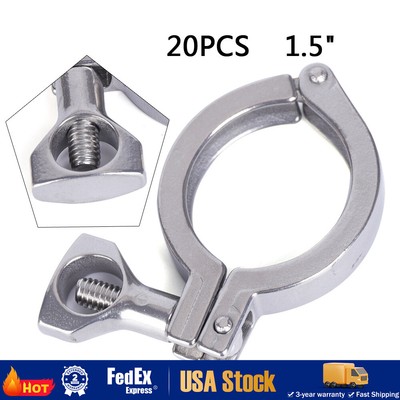 20 Pack 1.5''Tri Clamp Clover Sanitary Fits 50.5MM OD Ferrule Stainless Steel 304