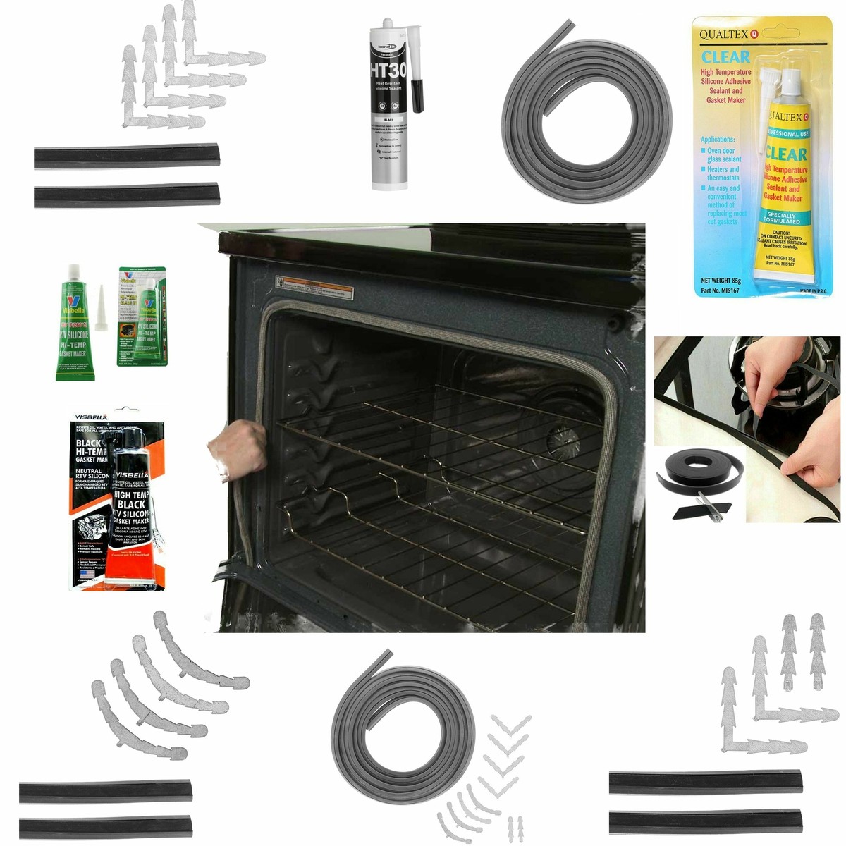 Sello De Puerta Universal Para Horno Con Clips De Goma Y Adhesivo De Silicona