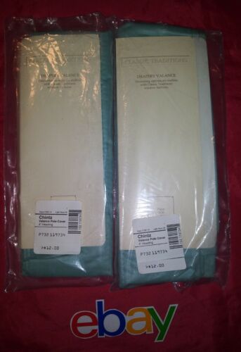3 PC LOT VINTAGE Classic Traditions 4" DRAPE Drapery VALANCE AQUA TEAL 78X7 NEW - Picture 2 of 5
