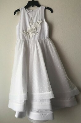 sachin and babi light blue dress Vintage Badgley Mischka Y2K sz 4 silk spaghetti strap floral embroidery mesh main image 0