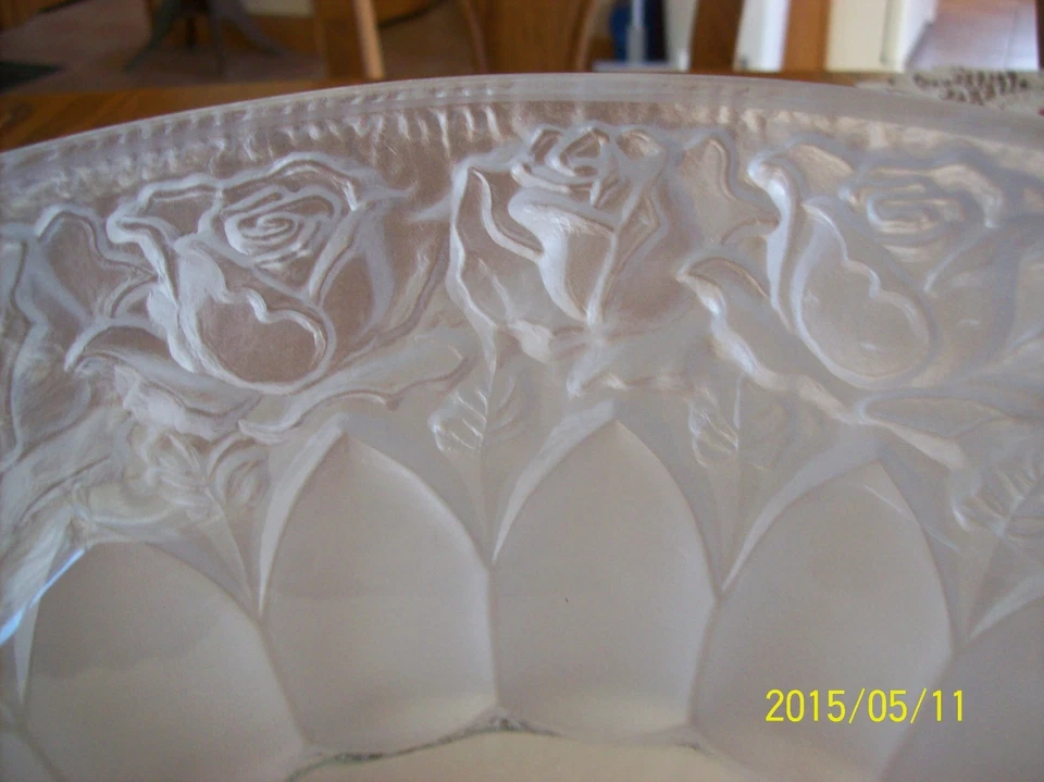 Cristal Rosa Esmerilado Cuenco 24% Plomo W Alemania William Adams Placa de Plata Italia Foto 2 de 4